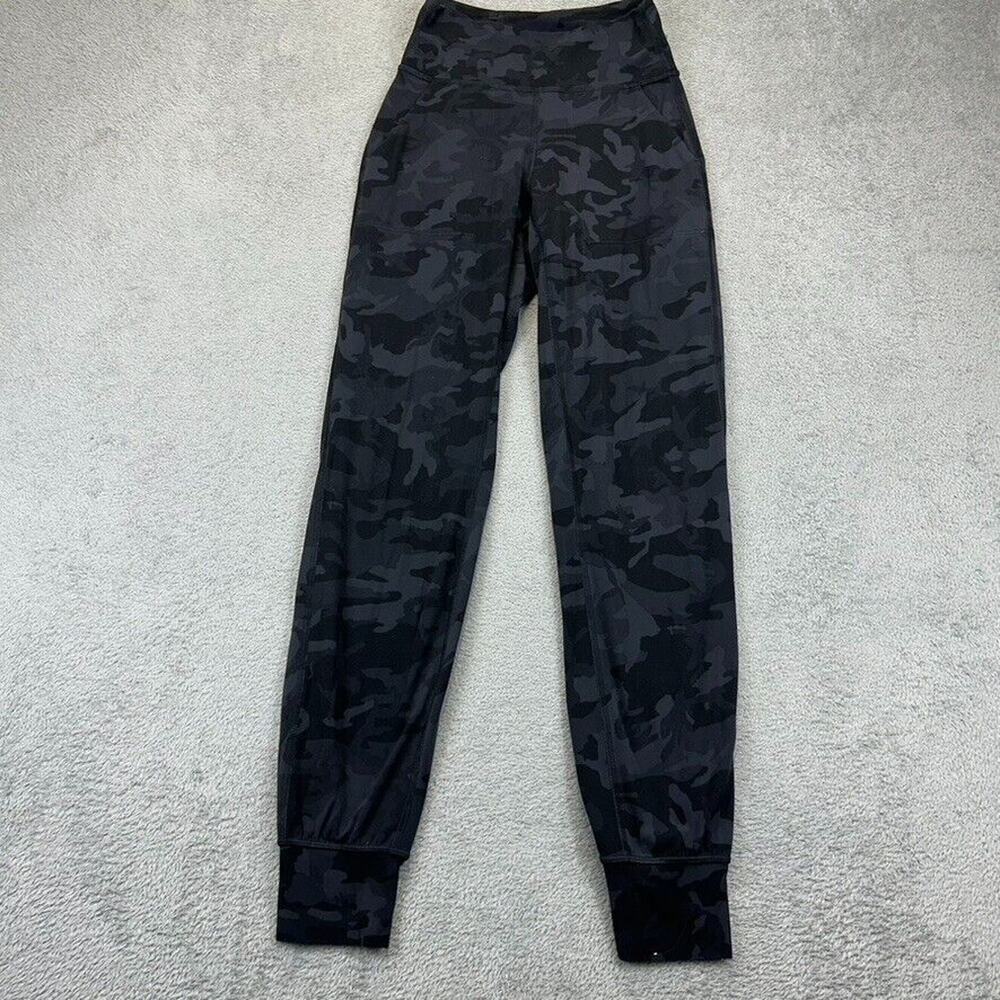 Lululemon Align Jogger Pant Black Camo Womens 2 Yoga 28" High Rise Pockets Nulu